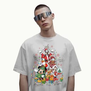 Mickey and Friends Goofy Daisy Duck Donald Duck Pluto Minnie Mouse Christmas Tree T Shirt