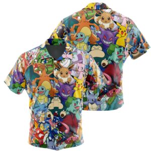 Magical Creatures Pokemon 3D Button Up Hawaiian Shirt