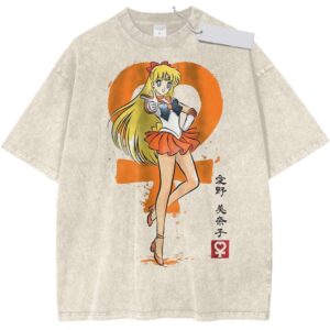 Sailor Moon Anime Shirt, Vintage Sailor Venus Washed Tee