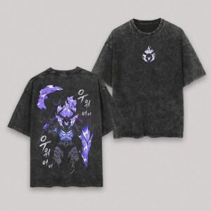Sung Jin-woo Shadow Soldier Acid Wash Oversized T-Shirt