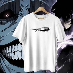 Sung Jinwoo Demon Sword Graphic Tee | Minimalist Solo Leveling Anime Shirt