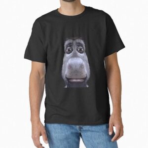 Funny Donkey Face 3D Graphic T-Shirt - Staring Animal Meme Tee