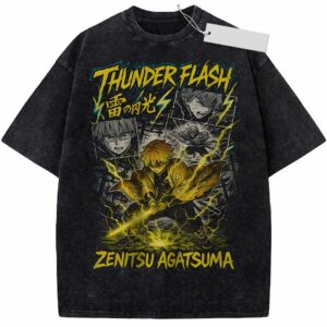 Zenitsu Agatsuma Thunder Flash Vintage Graphic T-Shirt