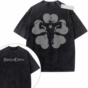 Vintage Black Clover Black Bulls Shirt | Washed Graphic Tee mcwrdnfe