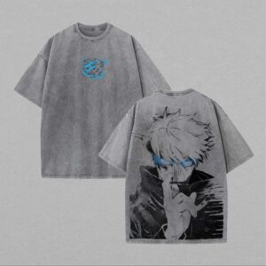 Satoru Gojo Oversized Acid Wash Anime T-Shirt | Vintage JJK Streetwear