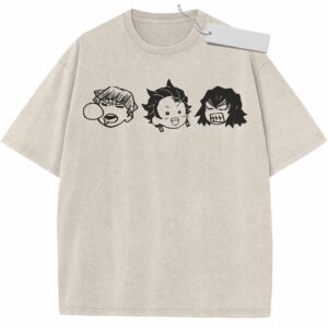 Tanjiro, Zenitsu, Inosuke Chibi Anime T-Shirt - Minimal Graphic Tee