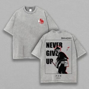 Asta Black Clover Acid Wash Graphic T-Shirt udwaeugr