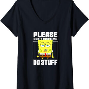 SpongeBob Please Don't Make Me Do Stuff V-Neck T-Shirt