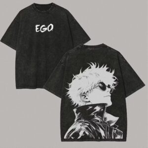 Satoru Gojo EGO Acid Wash Graphic T-Shirt cyskkbek