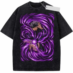 Satoru Gojo Hollow Purple Vintage Washed Graphic Tee