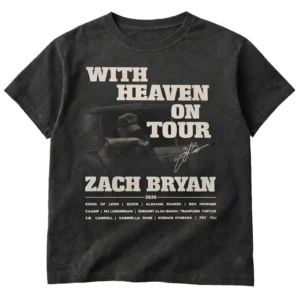 Zach Bryan With Heaven On Tour T-Shirt 2026 Vintage Country Concert Tee