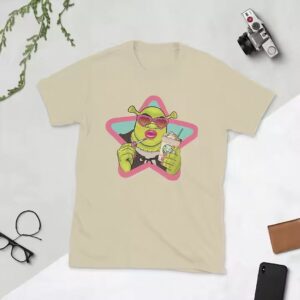 Funny Glam Shrek Iced Coffee Y2K Meme Graphic Tee