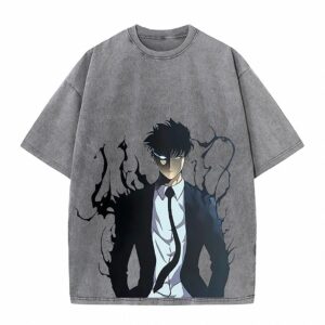 Sung Jinwoo Shadow Army Washed Graphic Tee | Solo Leveling Shirt