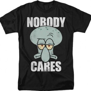 Squidward Tentacles Nobody Cares Graphic T-Shirt - Side-Seamed