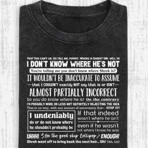 Funny Shrek Pinocchio Interrogation Quote Meme T-Shirt