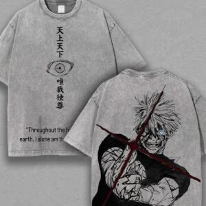 Satoru Gojo Honored One Washed Anime Tee - Ivwvugul
