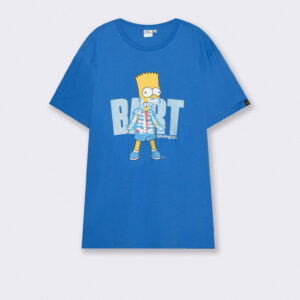 Bart Simpson Skeleton Graphic Tee - Blue Vintage Streetwear T-Shirt