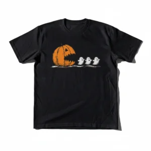 Pumpkin Chasing Ghosts Shirt Funny Halloween Tee Cute Ghost Spooky Season Graphic Tee