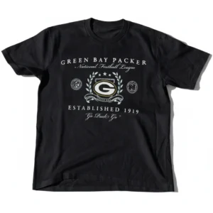 Green Bay Packers Go Pack Go Tee Vintage Established 1919 Football Fan Game Day Shirt