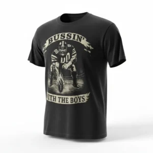Bussin' With The Boys Tee Vintage Football Graphic T-Shirt Sports Fan Gift Unisex Apparel