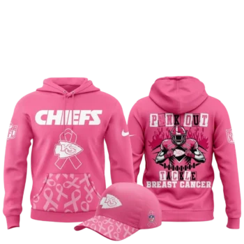 Chiefs Pink Out Tackle Breast Cancer Hoodie Kansas City Football Breast Cancer Awareness Pullover Sw available at our Miami, Florida warehouse