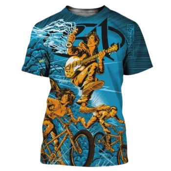 Band Comic Art Concert Graphic 3D Tee, Rock Tour Merch All Over Print Shirt for Fans available at our Miami, Florida warehouse