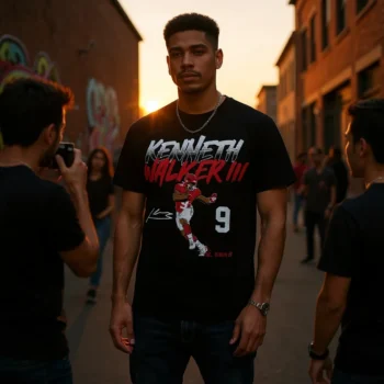 Kenneth Walker III Tee Seattle Football K9 Graphic T-Shirt Sports Fan Gift available at our Miami, Florida warehouse