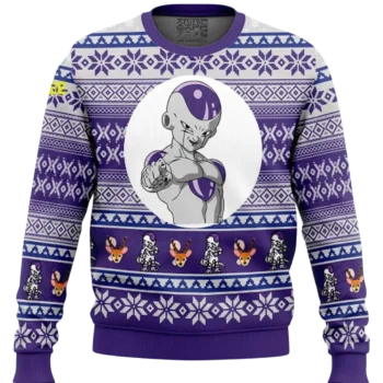 Frieza Sweater Dragon Ball Z Ugly Christmas Holiday Sweater for Anime Fans available at our Miami, Florida warehouse