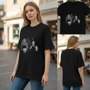 Pennywise Michael Myers Horror Movie Villains Tee, Halloween Spooky Season Graphic Shirt for Horror Fans