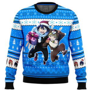 Yato and Yukine Noragami Ugly Christmas Sweater Festive Anime Holiday Gift Pullover