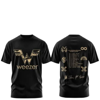 Weezer The Gathering Europe UK 2027 Tee Worldwide Tour Band Graphic Shirt available at our Miami, Florida warehouse