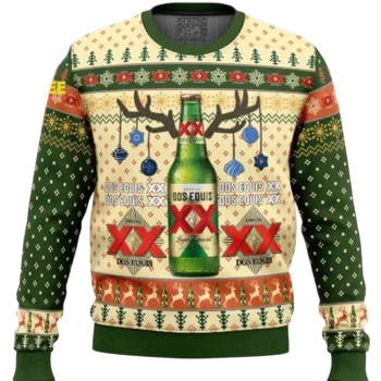 Dos Equis Sweatshirt Ugly Christmas Sweater Beer Lover Holiday Party Gift available at our Miami, Florida warehouse