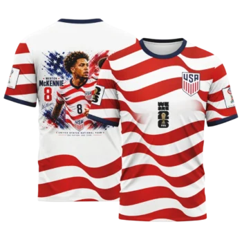 Weston McKennie 8 Tee United States National Team USMNT One Nation One Team We Are 26 Soccer Fan App available at our Miami, Florida warehouse