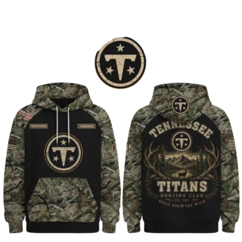 Tennessee Titans Hunting Club Hoodie Built For The Wild Camo Sweatshirt Fan Gift available at our Miami, Florida warehouse