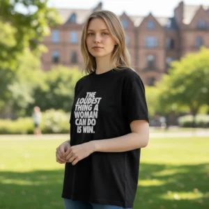 The Loudest Thing A Woman Can Do Is Win Tee, Motivational Slogan Shirt, Feminist Empowerment Graphic Tee for Women