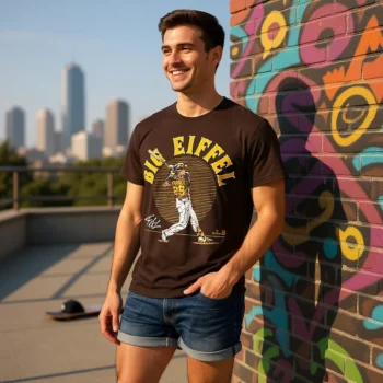Big Eiffel Baseball Tee, Vintage Athletic Batter Graphic T-Shirt Gift for Sports Fans available at our Miami, Florida warehouse