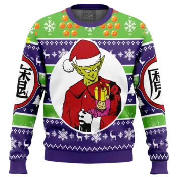 Piccolo Sweatshirt Dragon Ball Z Ugly Christmas Sweater Festive Anime Holiday Pullover available at our Miami, Florida warehouse