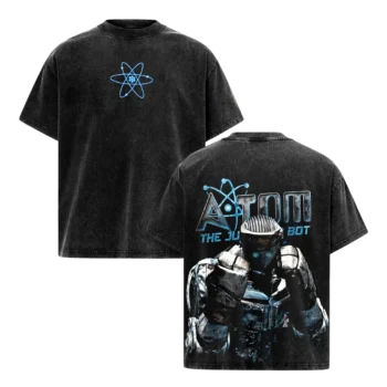 Atom The Junk Bot Vintage Graphic Tee, Real Steel Robot Battle Acid Wash T-Shirt for Sci-Fi Fans available at our Miami, Florida warehouse