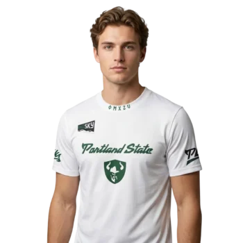 Portland State Big Sky Vikings Mascot Tee, College Sports Fan T-Shirt available at our Miami, Florida warehouse