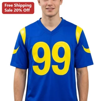 Los Angeles Rams Style Football Jersey Tee Custom Name Number Personalized Gift for Football Fans available at our Miami, Florida warehouse