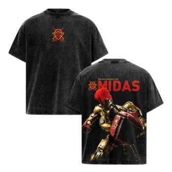The Gold-Blooded Killer Midas Tee, Real Steel Robot Graphic T-Shirt, Vintage Acid Wash Streetwear Sh available at our Miami, Florida warehouse