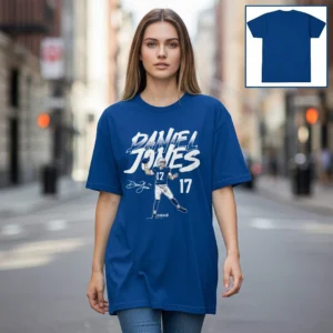 Daniel Jones Football Graphic Tee Signature Style Quarterback Fan Game Day Shirt