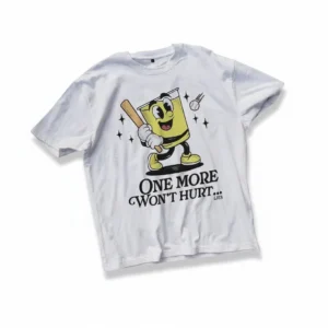 One More Won't Hurt Lies Tee, Retro Cartoon Beer Baseball Graphic T-Shirt, Funny Sarcastic Drinking Humor Gift