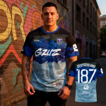 GZUZ Deutschland Tee Camo German Rap Graphic Shirt for Men and Women available at our Miami, Florida warehouse