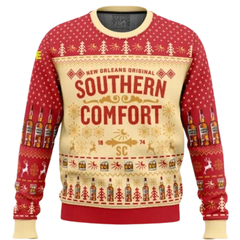 Southern Comfort New Orleans Original Sweater, Ugly Christmas Holiday Party Graphic Knit Sweatshirt available at our Miami, Florida warehouse