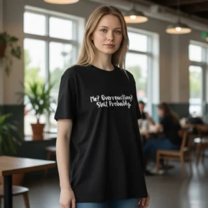 Me Overreacting Shit Probably Funny Sarcastic Tee, Relatable Humor Graphic Shirt Gift for Her