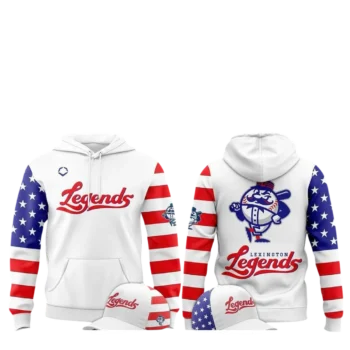 Lexington Legends Hoodie Patriotic American Flag Baseball Fan All Over Print Pullover Sweatshirt available at our Miami, Florida warehouse
