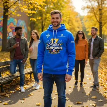 17 Santurce Campeones Hoodie, Puerto Rico Baseball Cangrejeros Fan Graphic Sweatshirt Gift available at our Miami, Florida warehouse