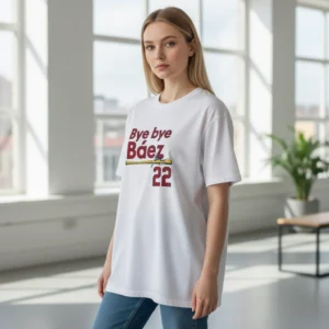 Bye Bye Báez 22 Baseball Fan Graphic Tee Funny Game Day Sports T-Shirt Gift