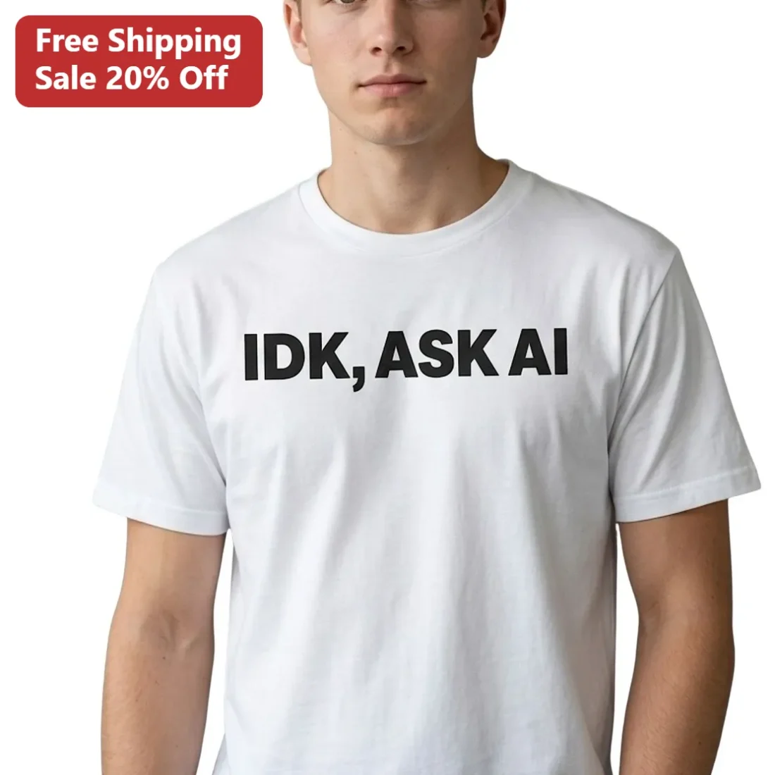 IDK Ask AI Tee, Funny Sarcastic Tech Humor Shirt Gift for Programmers, Developers and AI Enthusiasts available at our Miami, Florida warehouse